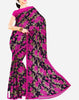 Embroidered Abaya Style Front Slit Georgette Suit in Navy Blue
